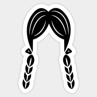 Braids, Girl with braids, Wednesday Sticker